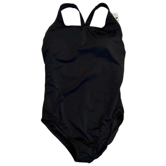 Lands' End Women's Plus Size Tugless X-Back One Piece Swimsuit 16W Black UPF 50 - Picture 1 of 13